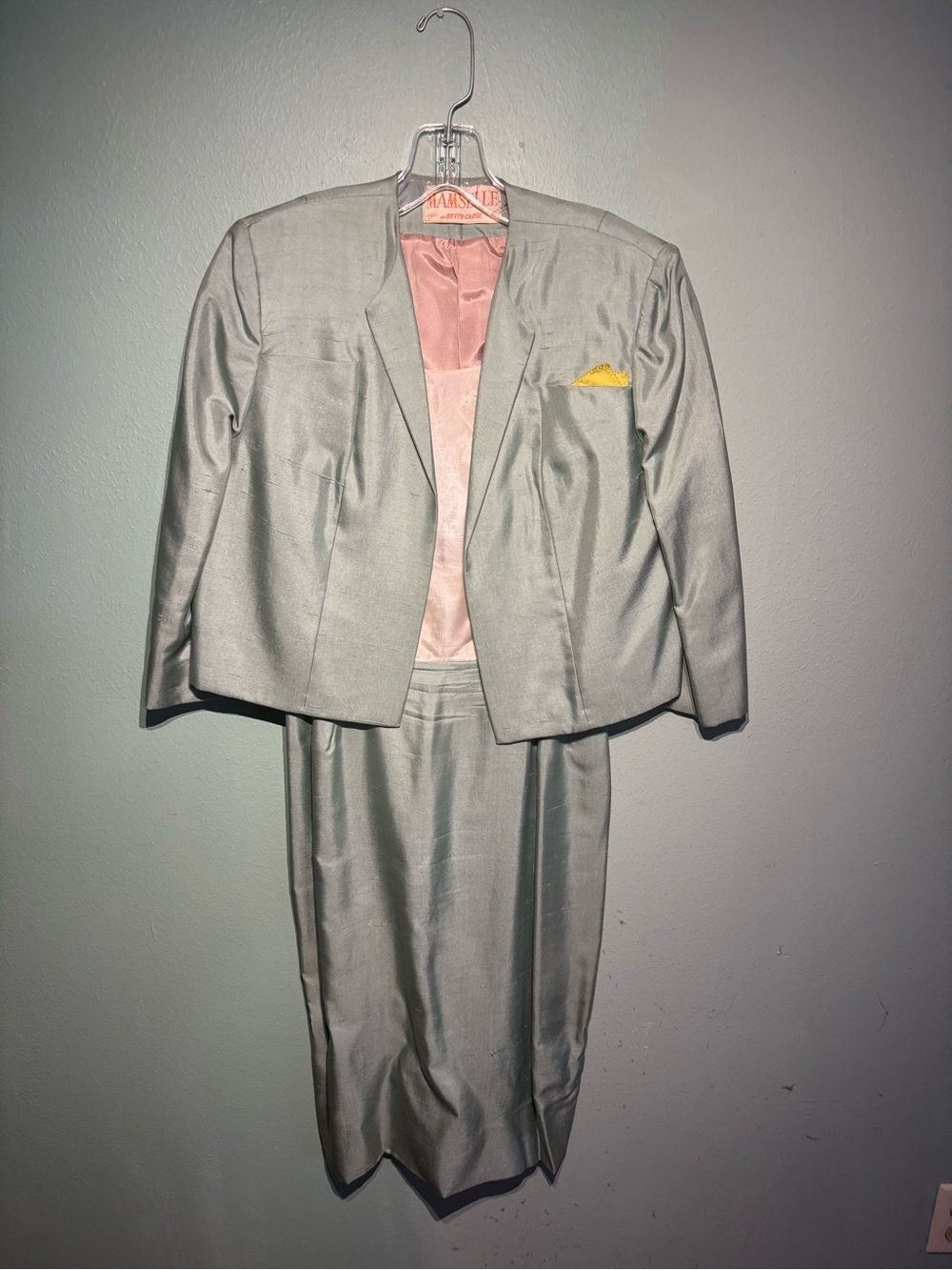 Light Gray Women's Suit Jacket and Skirt Set